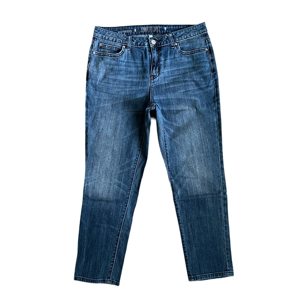 Jennifer Lopez Boyfriend Jeans Mid Wash Mid Rise Size 8